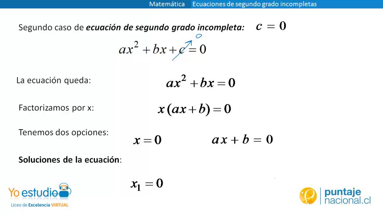 ecuaciones de 2 grado completas