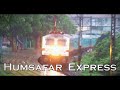 Challenging capture of train in rain  heavy rainshower salute for humsafar express at khandala