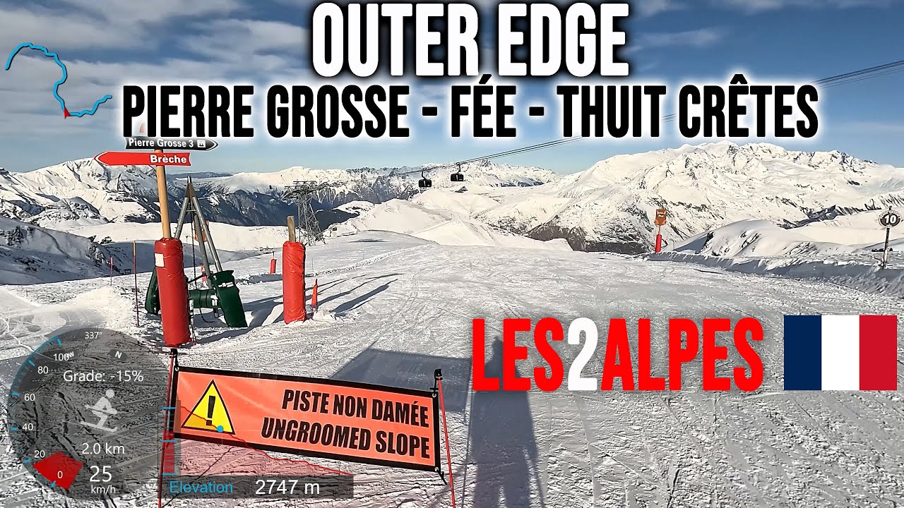 [4K] Skiing Les2Alpes, The Edge - Signal - Pierre Grosse - Fée - Thuit Crêtes, France, GoPro HERO13