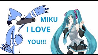 Miku x Mordecai (Rigby has left the chat)