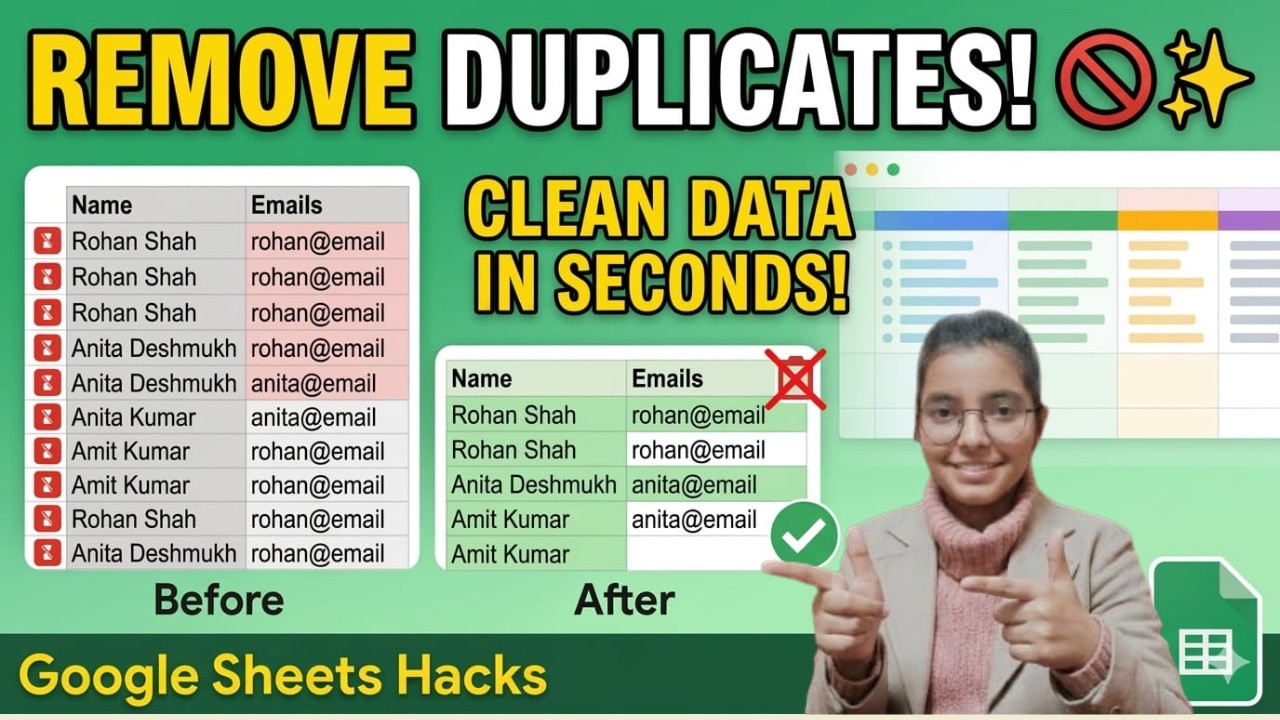 Remove Duplicates in Google Sheets (Real Data Analyst Method) - YouTube