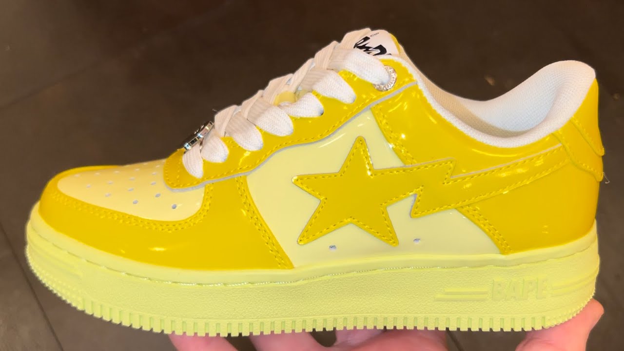 A Bathing Ape Colors Bape Sta Yellow Womens Shoes