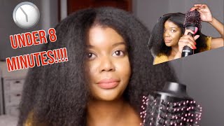 HOW TO BLOW DRY THICK NATURAL 4C HAIR - Using the revlon blow dryer brush (UNDER 8 MINUTES!!!)