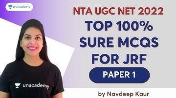 Top 100% Sure MCQs for JRF | Navdeep Kaur | Paper 1 | Unacademy NTA UGC NET