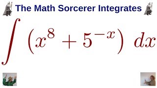 Indefinite Integral of x^8 + 5^(-x)