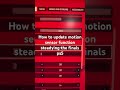 How to update motion sensor function steadying the finals ps5