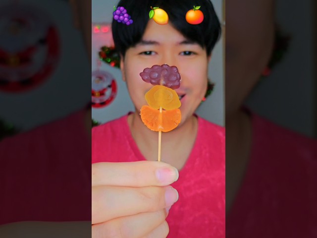 กินตามอีโมจิ: ลูกชิ้นผลไม้ #กินตามอิโมจิ #mukbang #jelly #emoji  #eating #food #fruit