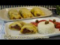 ROLLOS DE PLÁTANO MADURO RELLENOS CON CARNE Y QUESO muy fáciles de hacer