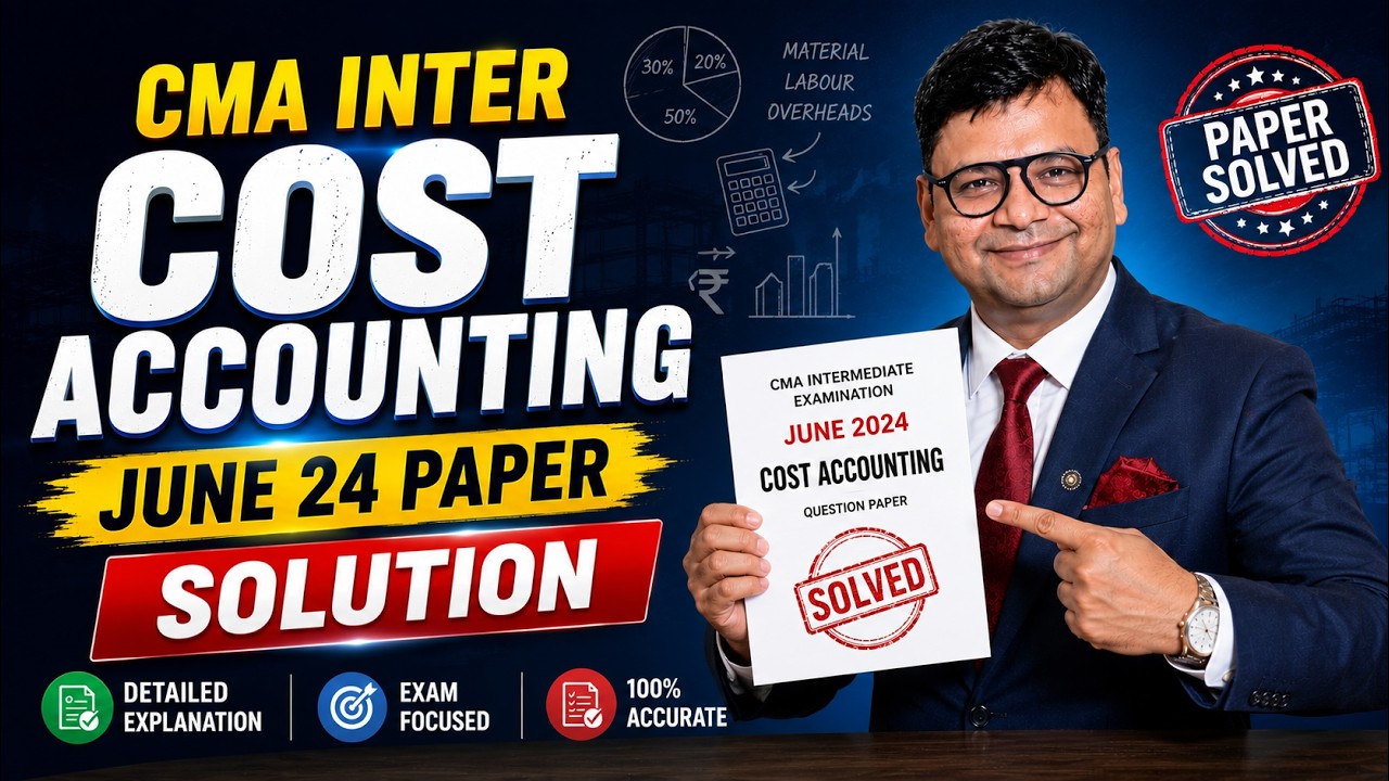 CMA Inter Cost Accounting June 24 Paper Solution | New Syllabus | CA ...