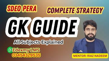 SDEO PERA GK MCQs Paper | Complete Syllabus & Strategy