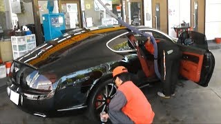 高級車・ベントレーをプロが洗車！Bentley Car wash ! Japan Gas station