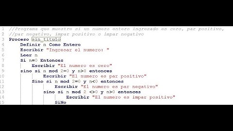 Numero par positivo, par negativo cero o  impar positivo, negativo  en PSeInt
