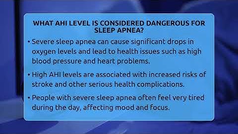 What AHI Level Is Considered Dangerous For Sleep Apnea? - Sleep Apnea Support Network
