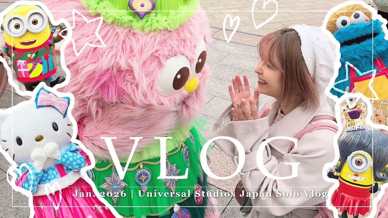 Universal Studios Japan Solo Vlog | 2 Days in Christmas & Off Season | So Many Character Meets!🎄❤