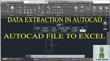 Data Extraction AutoCAD to excel