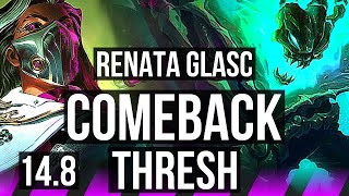 RENATA GLASC & Yasuo vs THRESH & Lucian (SUP) | Comeback, 3/3/24, 16k DMG | KR Master | 14.8