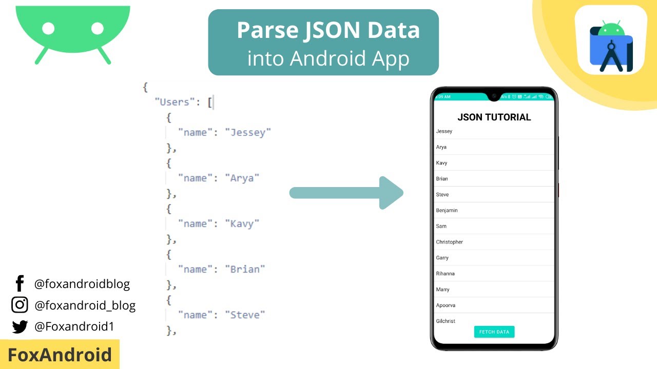 Json Parsing - Parse Json Data From Web Url In Android | Android Studio Tutorial | 2021