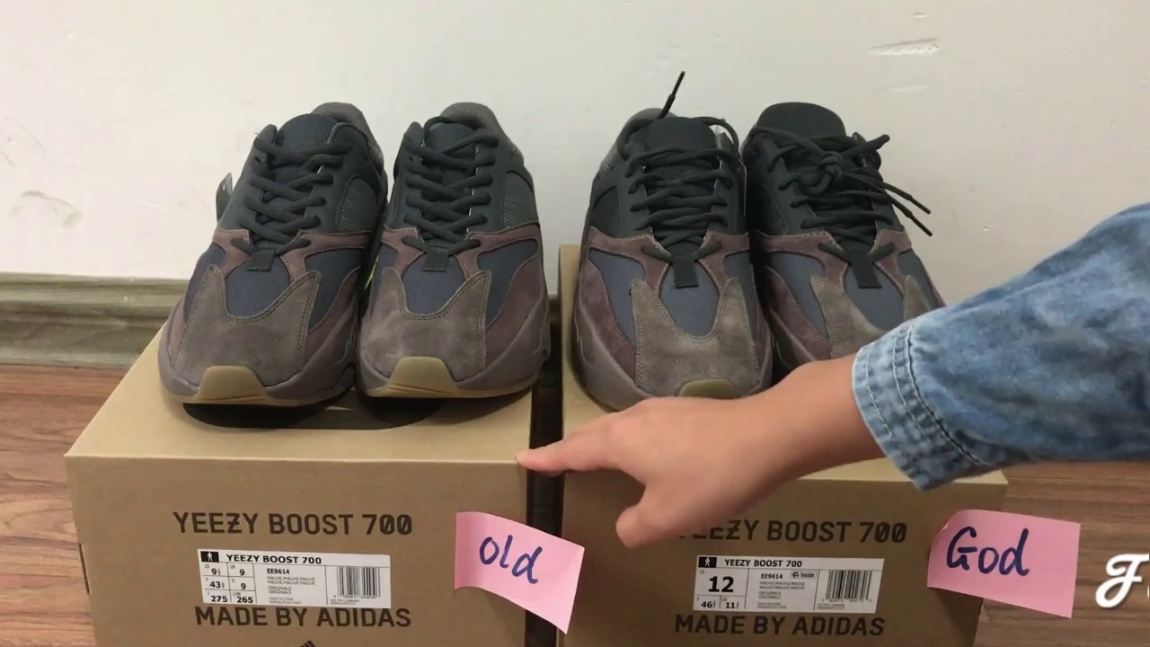 yeezy mauve fake vs real