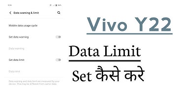 Vivo Y22 How To Set Internet Data Limit
