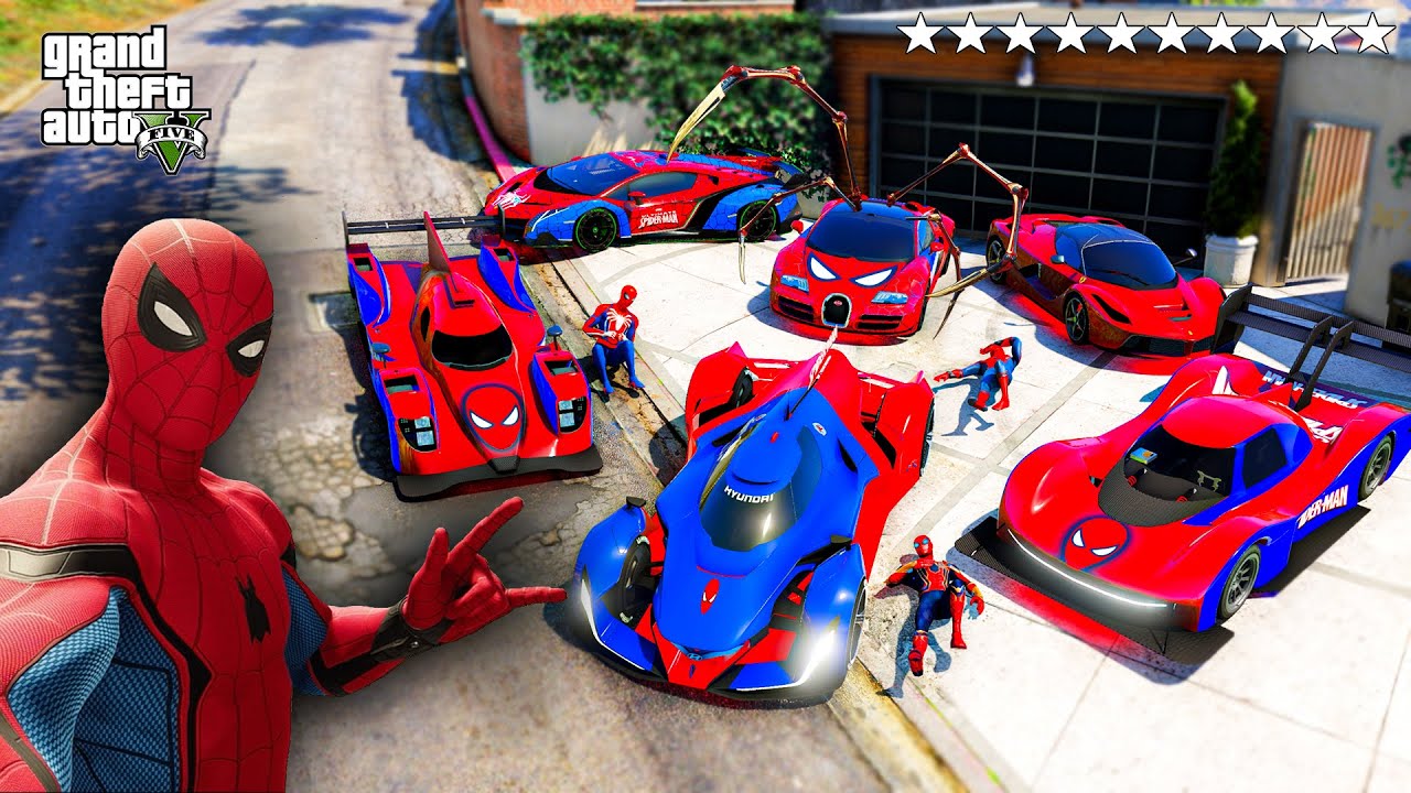 GTA 5 - Stealing MODIFIED Vehicles With SPIDERMAN! & FRANKLIN