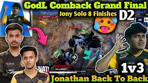 GodL Comback😱Jonathan 1v3 8Bit Solo 8 Finishes🔥Admino Clutch🥵BMSD D2   Domination@GodLikeEsportss