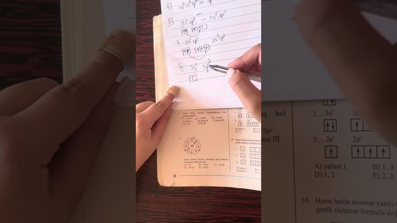Güvən 2023 test toplusu.Mövzu:Elektronların atomda energetik səviyyələr üzrə paylanması