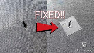how to fix a hole in a trampoline mat