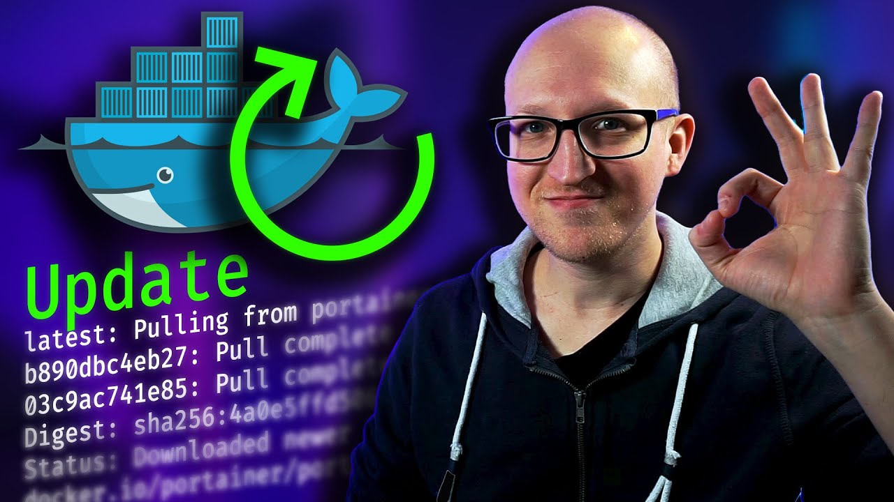 How to update docker container automatically with nearly zero downtime