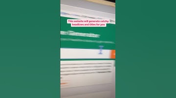 FREE Website To Generate Catchy Headlines And Video Titles #shorts