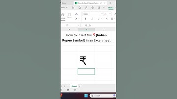 How to insert the ₹ (Indian Rupee Symbol) in an Excel sheet | #excel #exceltips #exceltutorial