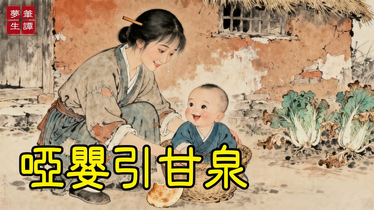 孤女被兄嫂趕出門睡廢棄茅屋。誰料夜晚門外忽有響動，爬出個啞巴嬰孩，吃草根餵米湯苦養棄兒五載，大旱時孩子對枯井哭泣，井壁竟滲水珠。孤女一看竟是微弱泉脈，全村得活！#故事#民間傳說#奇遇#報恩#原創故事