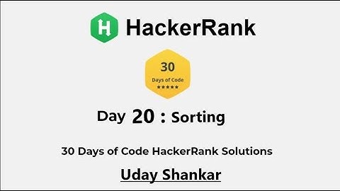HackerRank Day 20 Sorting | CPP/C