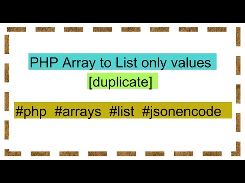 PHP Array to List only values [duplicate]