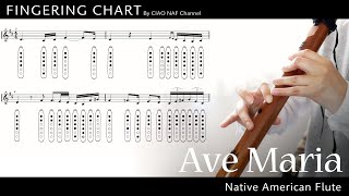 Ave Maria / Franz Schubert  / Native American Style Flute (key:Am) / Fingering Chart