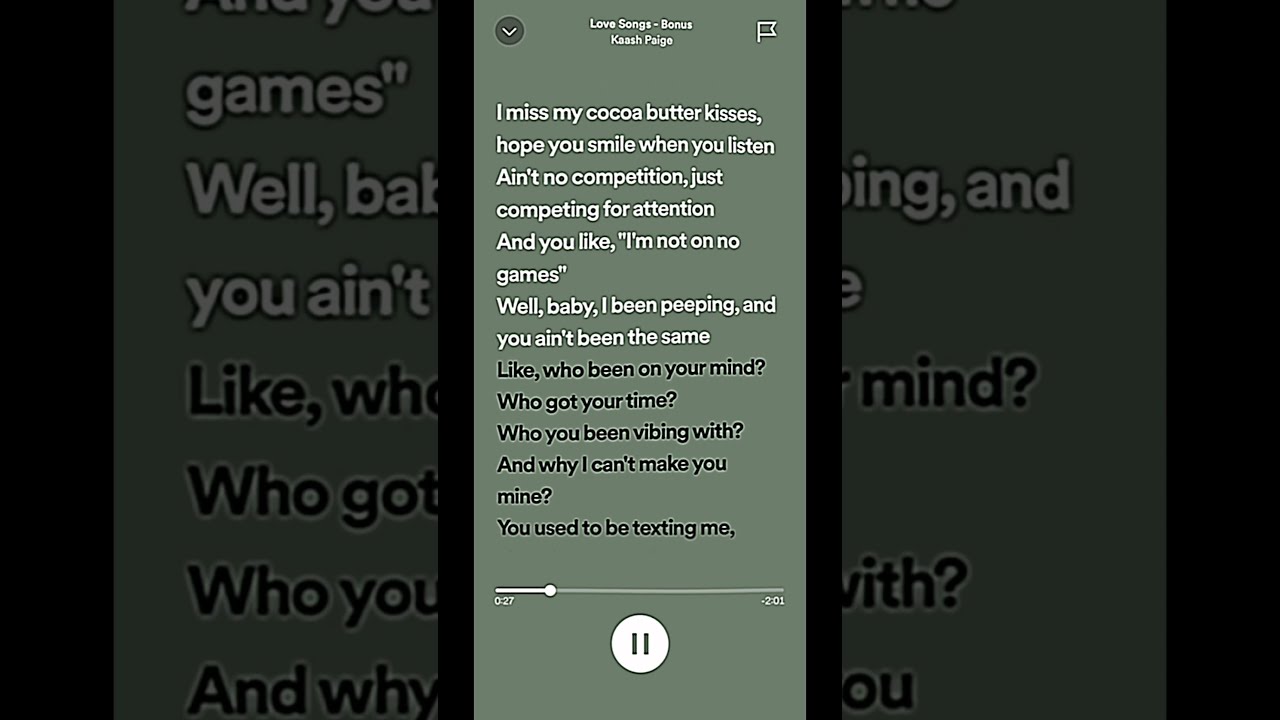  Kaash Paige Love Songs Lyrics