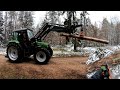 Holzarbeiten am Grünberg //Deutz AgroXtra 4.07 mit hydraulischer Zange//