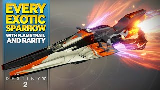 All Destiny 2 Exotic Sparrows With Flame Trail and Rarity