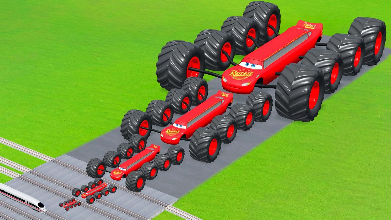 Big & Small McQueen vs Chick Hicks vs Tow Mater vs King Dinoco vs Duch Hudson - BeamNG.Drive