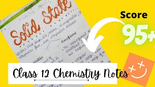 Solid State |  Class 12 | Chemistry  Handwritten Notes | Pdf in description