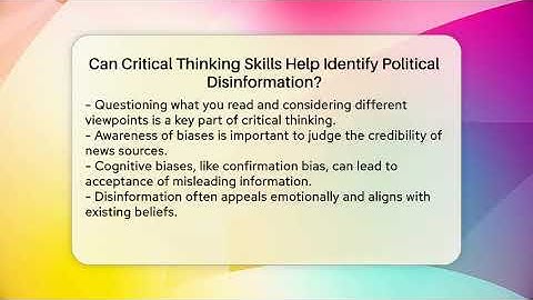 Can Critical Thinking Skills Help Identify Political Disinformation? - Everyday-Networking