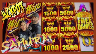 ?WILD WILD SAMURAI SLOT JACKPOT ?MUCHOS JUEGOS GRATIS?GREAT RUN THAT PAYS OFF AT THE END!!!