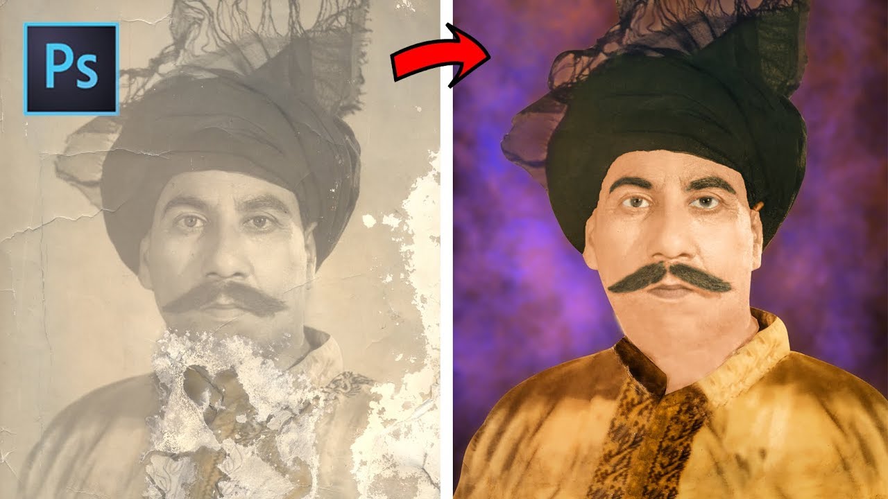 Damaged Photo Repair | Remove Dust and Scratches Full tutorial I Mr Design 1995