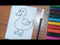 How to draw a Duck🦆💞🌈#EasyDuckDrawingforkids#stepbystep#youtubeviralvideo