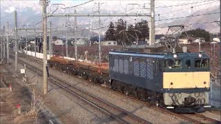2/12 EF64 37 岡谷工臨返空、単回　3/7 EF64 38 長野地区工臨 ﾁｷ4B