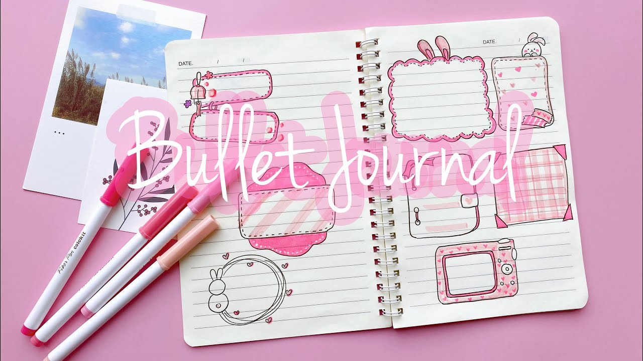 Vẽ Ô Ghi Chú Xinh Xắn Màu Hồng Trang Trí Sổ | Pink Bullet Journal ...