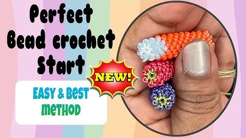 Bead crochet rope tutorial for beginners. Easy quick how to make bead crochet necklace.
