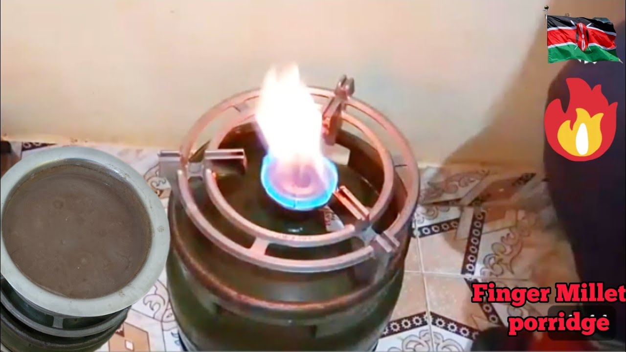 Making African village food, Finger Millet porridge