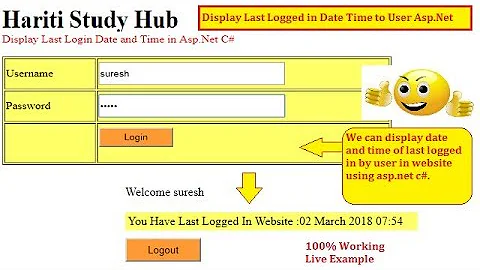 Best Way to Alert User About Last Logged in Date Time With Asp.Net C# | Hindi | Free Online Classes
