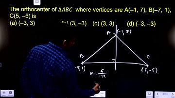 The orthocenter of ∆ABC  where vertices are A(–1, 7), B(–7, 1), C(5, –5) is