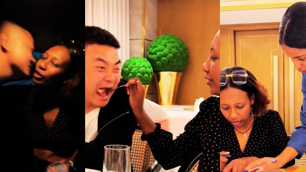 dapeng and his fiancée having Chinese food together.